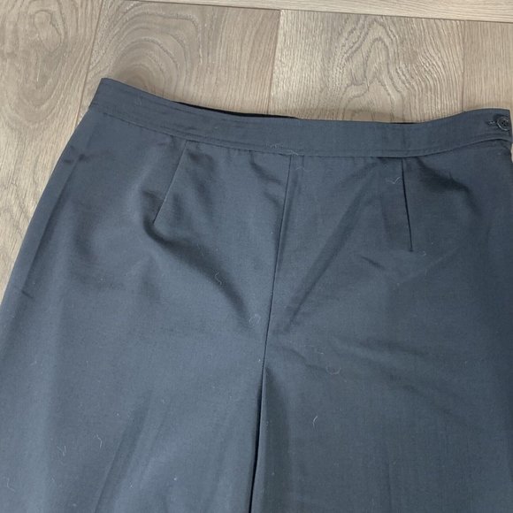 Talbots Stretch Pants Womens Size 12 Black Slacks Hip Zip Button Close Pleats - Picture 6 of 9